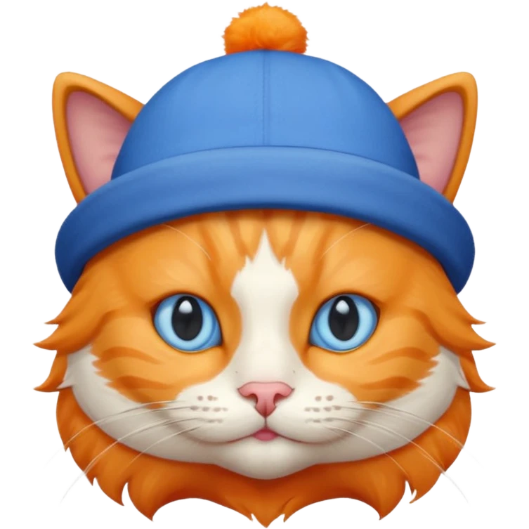 Киця у синьо-жовтій шляпі emoji