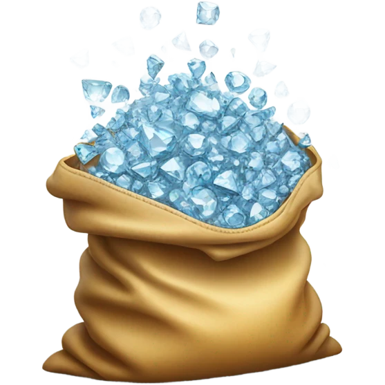 Bag full to the brim with diamonds emoji