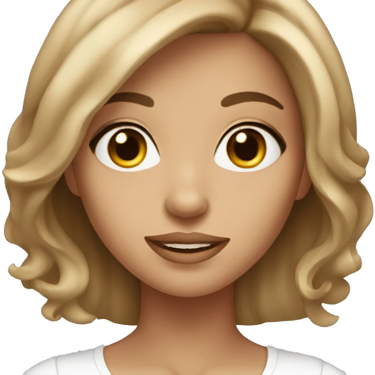 glamorous girl with light brown hair and light eyes emoji