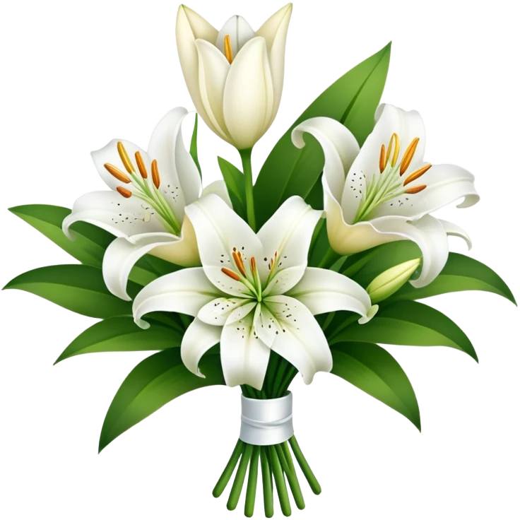 white lilly bouquet  emoji