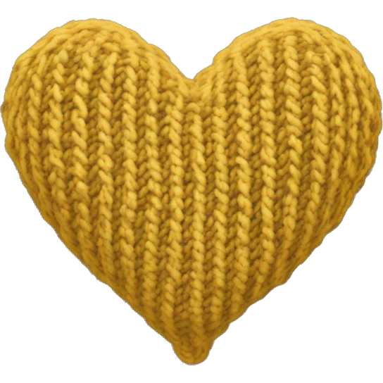 Knitted gold heart emoji