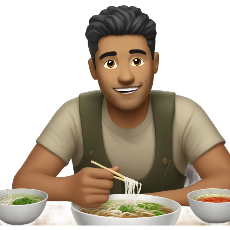 Man and pho emoji
