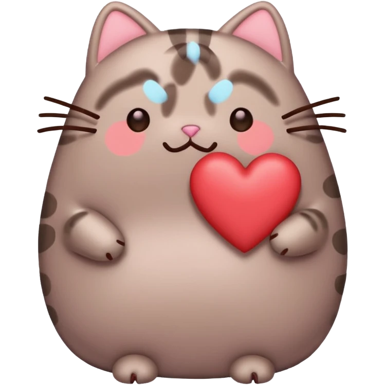sad pusheen red heard emoji