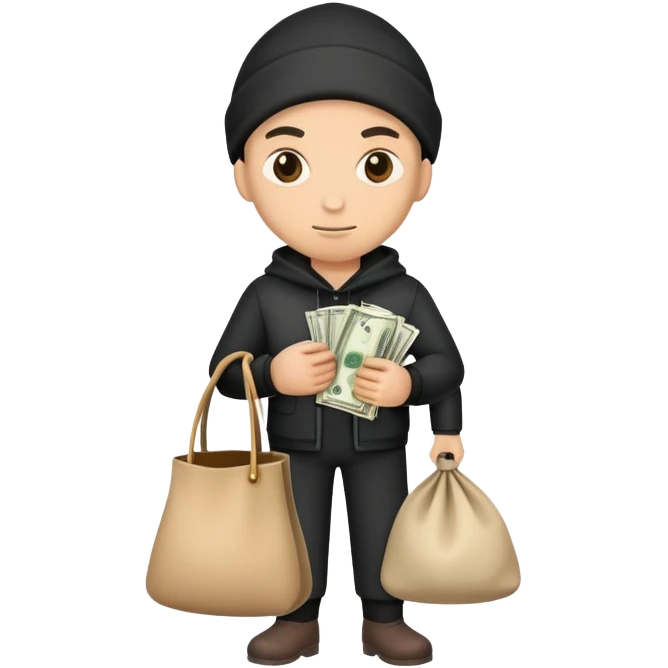 ladro con borsa di soldi emoji