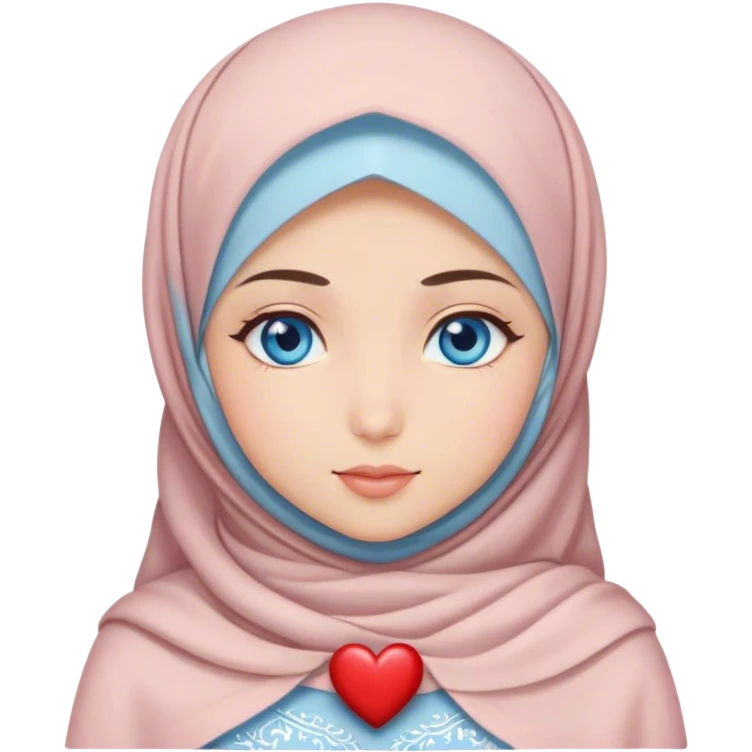 Turkish beautiful finish Konya girl blue eyes with hijab and heart dress emoji