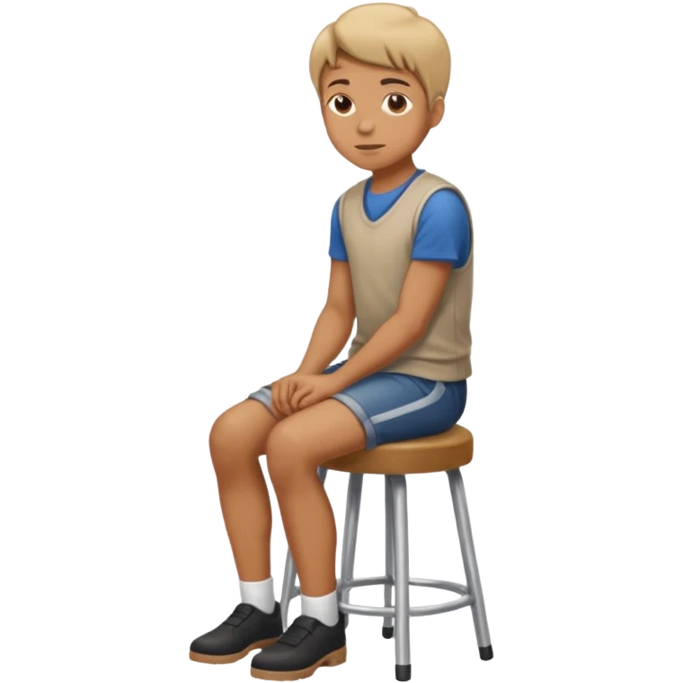 a person sitting on stool moving full backward head. emoji