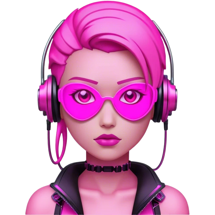 pink neon cyberpunk style emoji