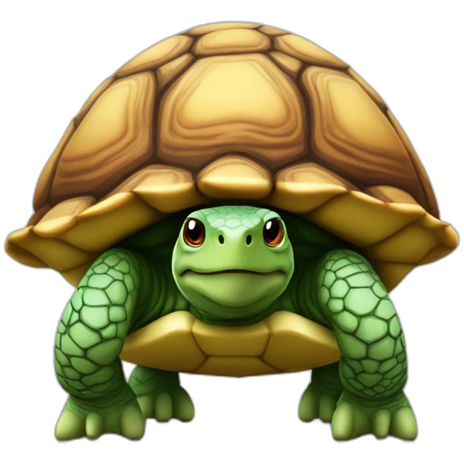 Tortue sur un caca emoji