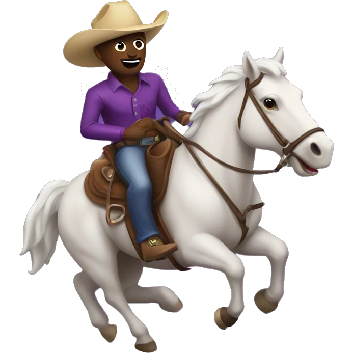 cowboys riding an eggplant emoji