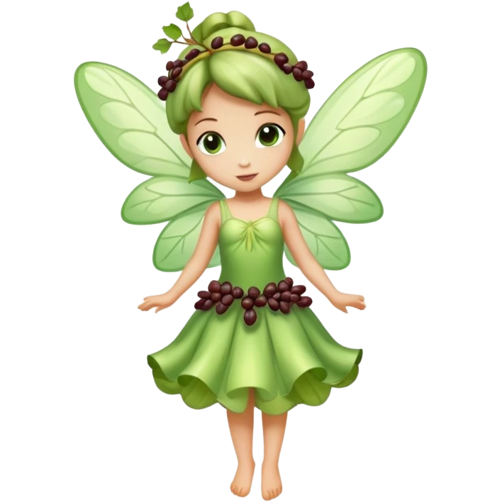A light green fairy with raisins emoji