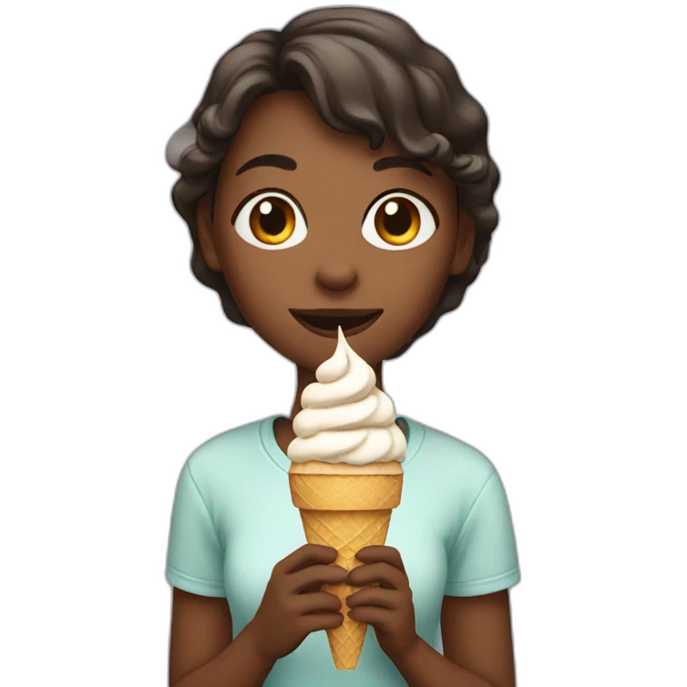 A girl eating ice cream  emoji