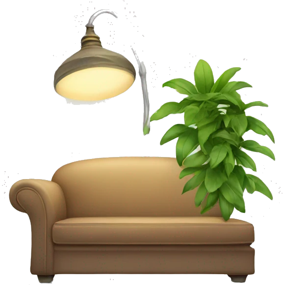 couch with a plant and a lamp emoji