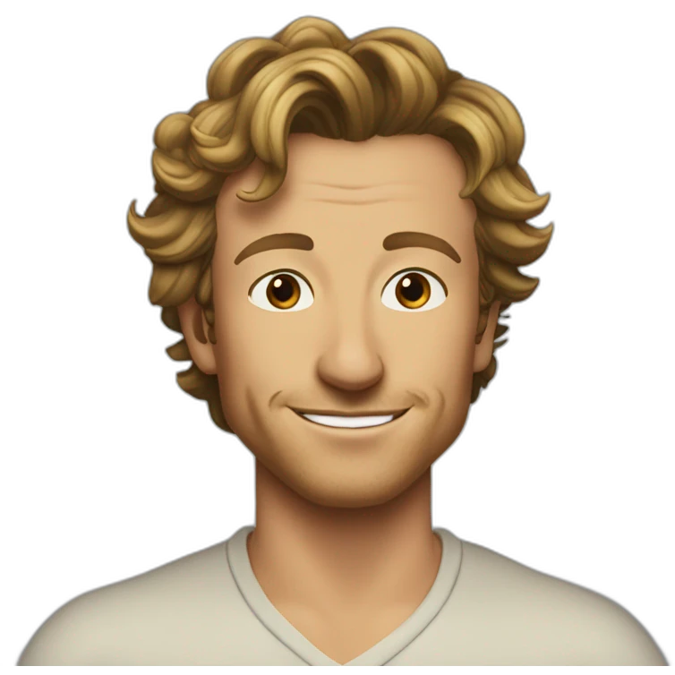 Simon Baker kiss-kiss a black girl brown eyes and sblack hair in a bun emoji
