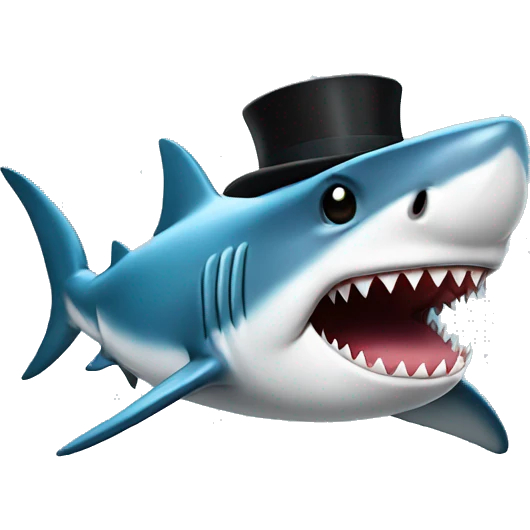 shark with top hat emoji