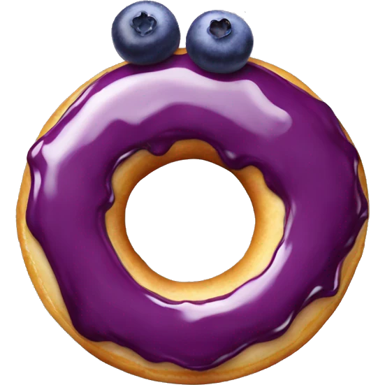 a donut with blueberry glaze over it emoji