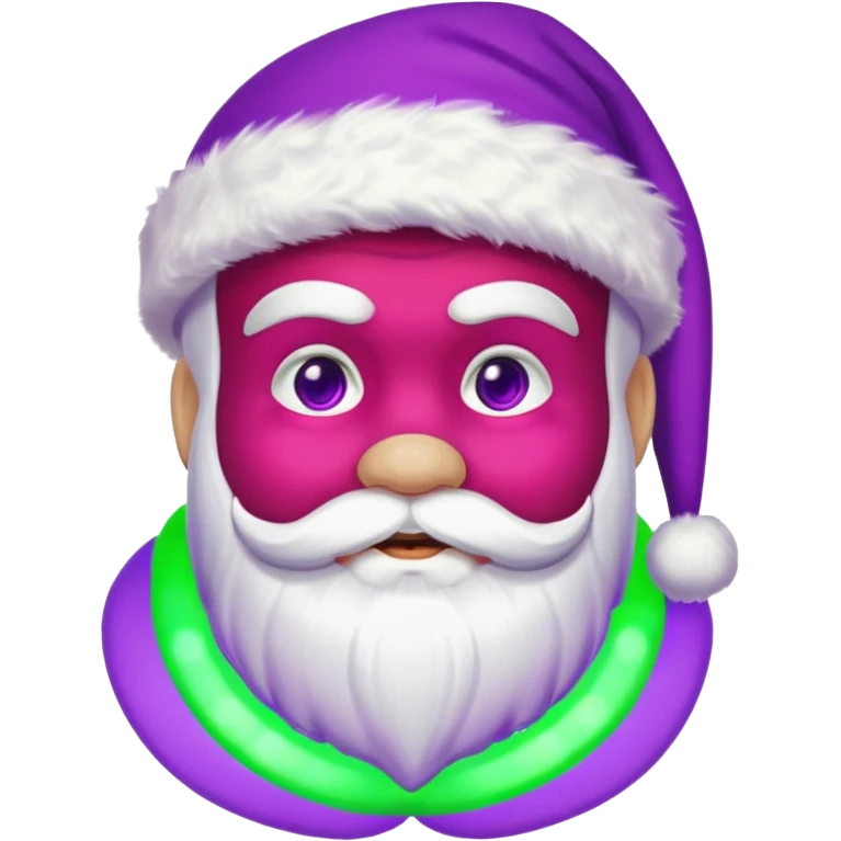 a cool looking santa at a rave with purple and green emoji