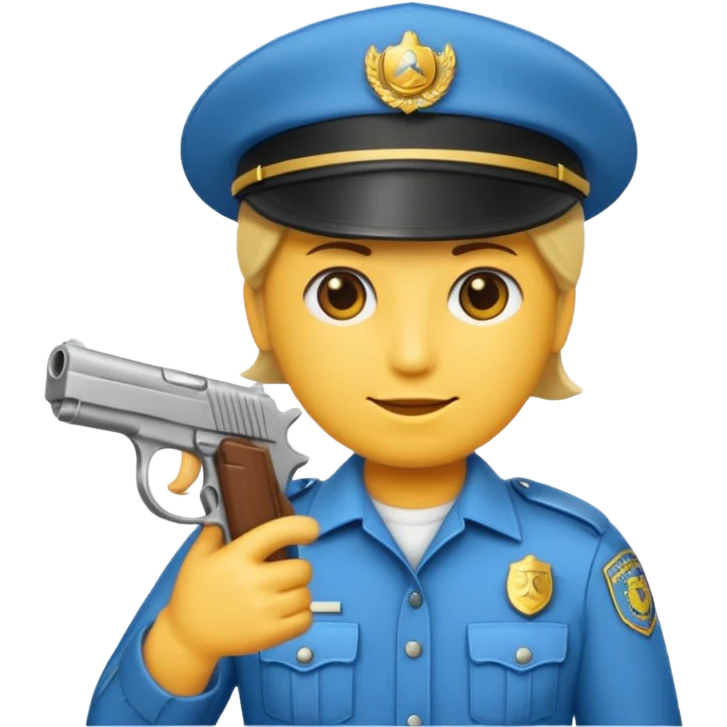 Un emojis con una gorra de lado una pistola y lanbro qué no sea un policía  emoji