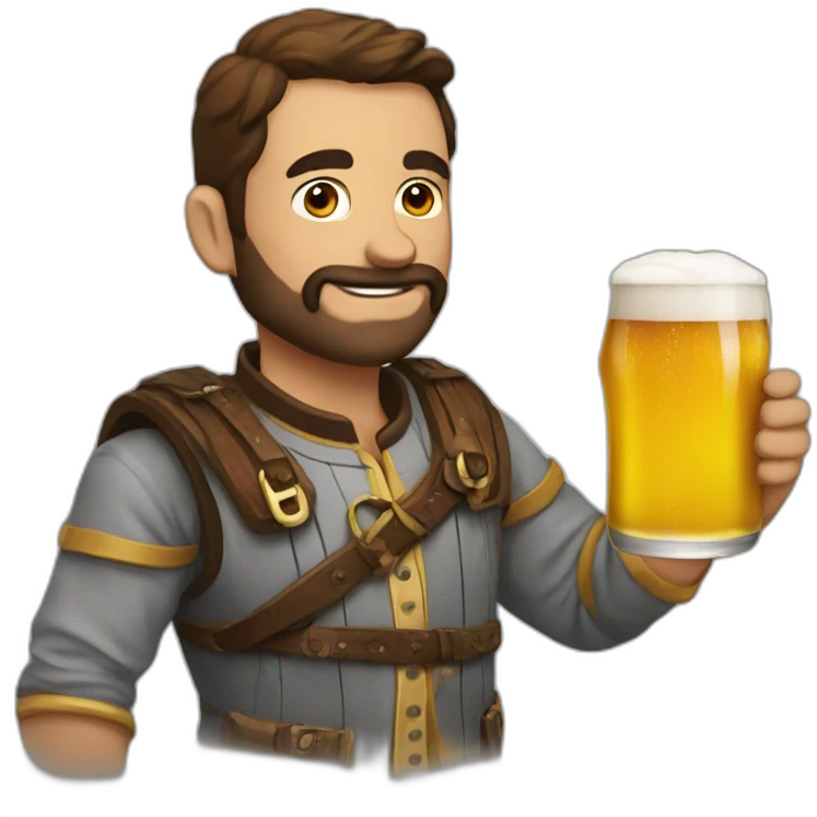 Marcon with beer emoji