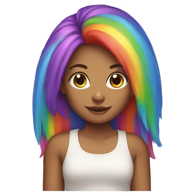 Girl with rainbow hair  emoji