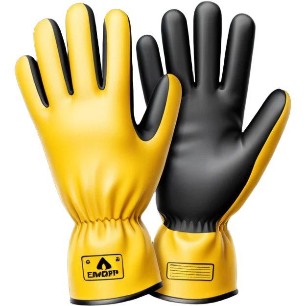 Hard Safety Gloves, bright rubber
 emoji