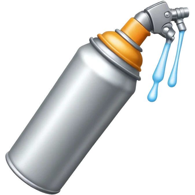 foam spray can object icon, aerosol can with foam coming out, shiny metal + plastic cap, 3D cartoon, mobile game icon style, centered, clean background, no text, no watermark
 emoji