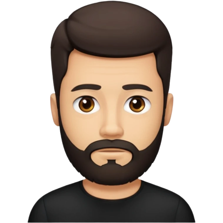 bearded man in black collarless shirt  emoji