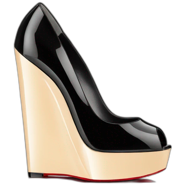 WEDGE heel LOUBOUTIN black PATENT emoji