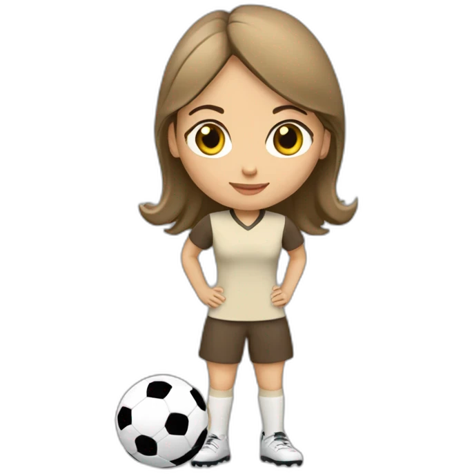 Fille footballeuse brune beige  emoji