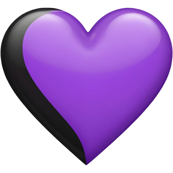 Half Black  and half Purple Heart emoji