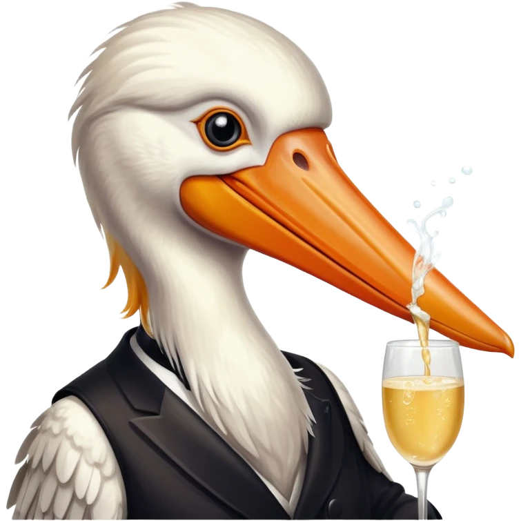 pelican drinking champagne emoji