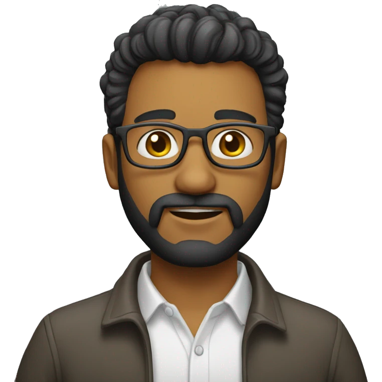 advogado homem de óculos e cabelo curto, mas sem barba emoji