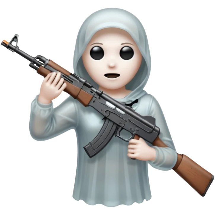 Ghost holding AK47 emoji