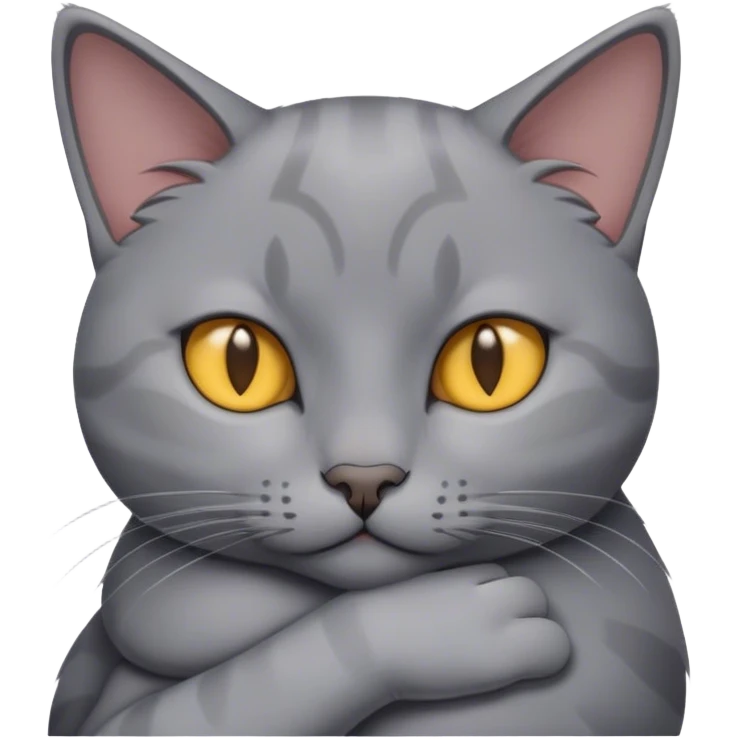 Cuddle gray cat emoji