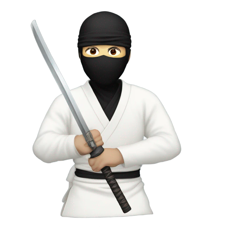 A white ninja emoji
