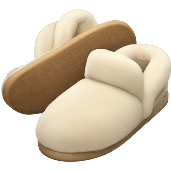 fuzzy ugg slippers light beige emoji