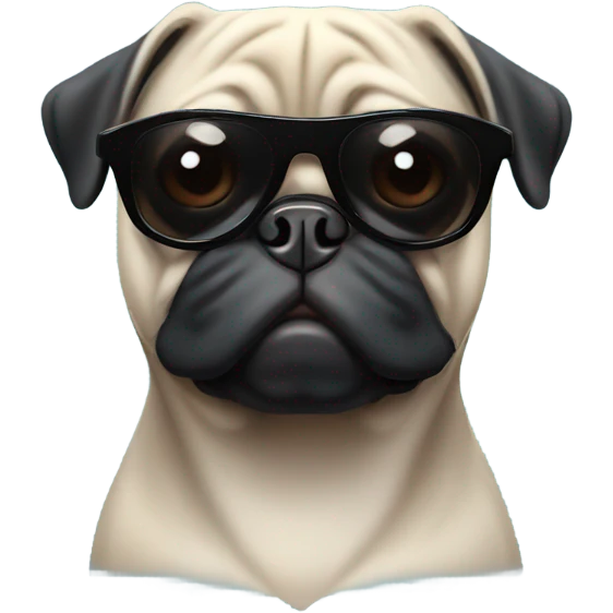 Black pug wearing sunglasses  emoji