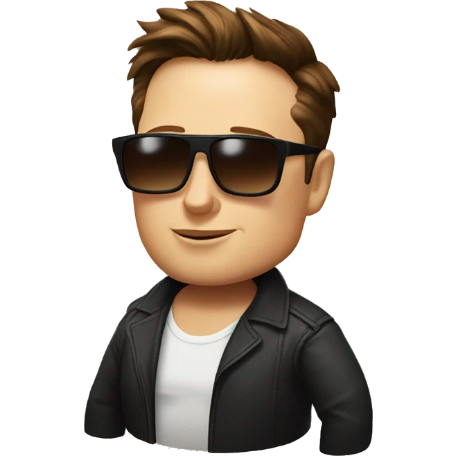 Elon Musk wearing sunglasses and fat emoji
