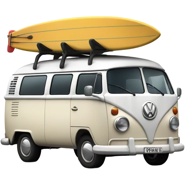 Volkswagen van with surf board  emoji