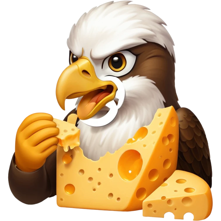 Eagle eating cheese emoji