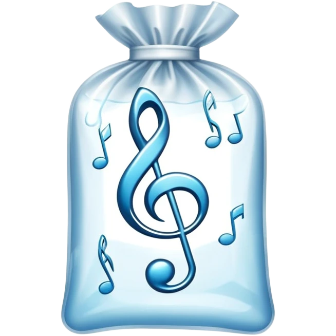 ziplock bag with a treble clef inside emoji