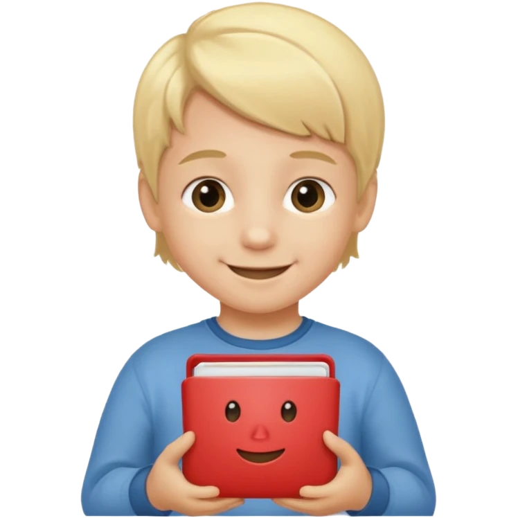 A Lil kid holding 6 7 emoji
