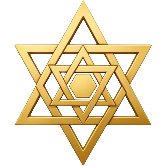 White and gold Star of David emoji