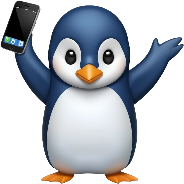 Upset pengu throwing phone emoji