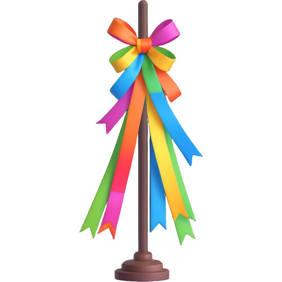 Spring maypole lamp with colorful ribbons emoji