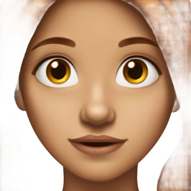 Girl with long brown hair, brown eyes, nose ring piercing (nostril) and red locks behind her hair emoji