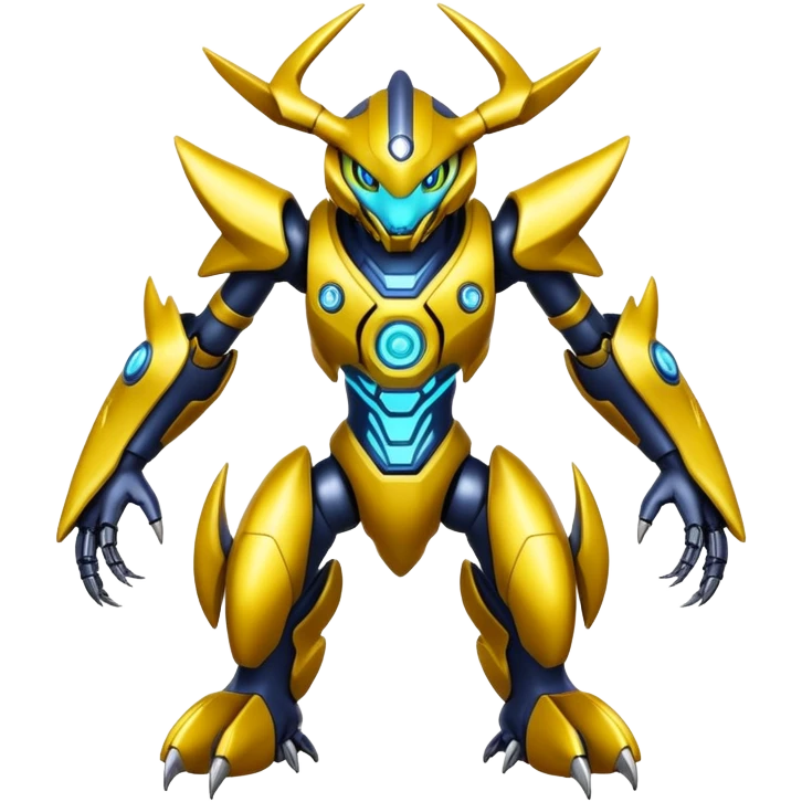 Modern Cyber Lombax-Digimon-Fakémon-creature, full body emoji