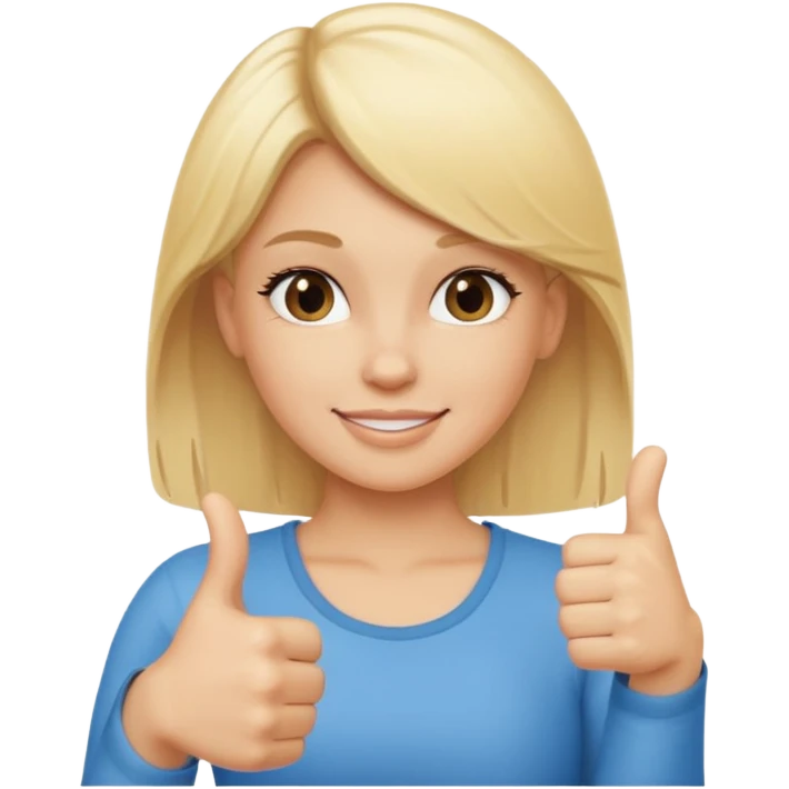 blond girl doing thumbs up sign sassy emoji