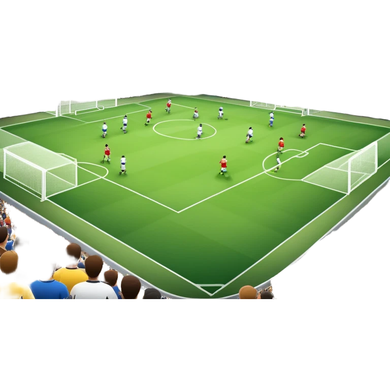 An icon showing a soccer stadium filled with close-up players in action, inspired by EA Sports FC 25. The design features players on the field, with the stadium lights shining brightly and a lively crowd in the stands. Transparent background highlights the energy and excitement of the match. emoji