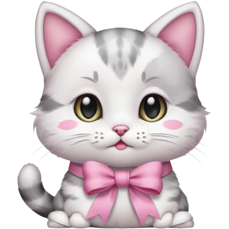 Baby cat have🎀and like pinterest drawing soft and cutie emoji