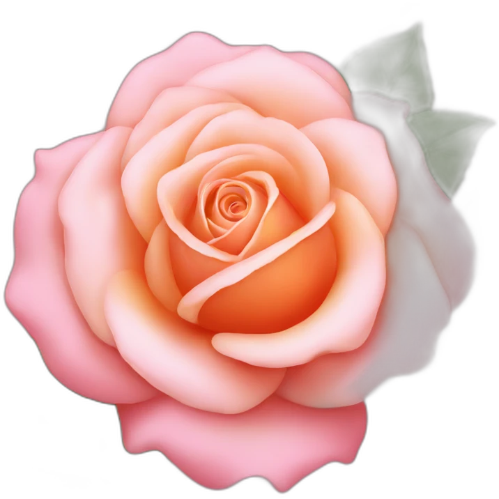 Pink rose with peach 512x512px emoji